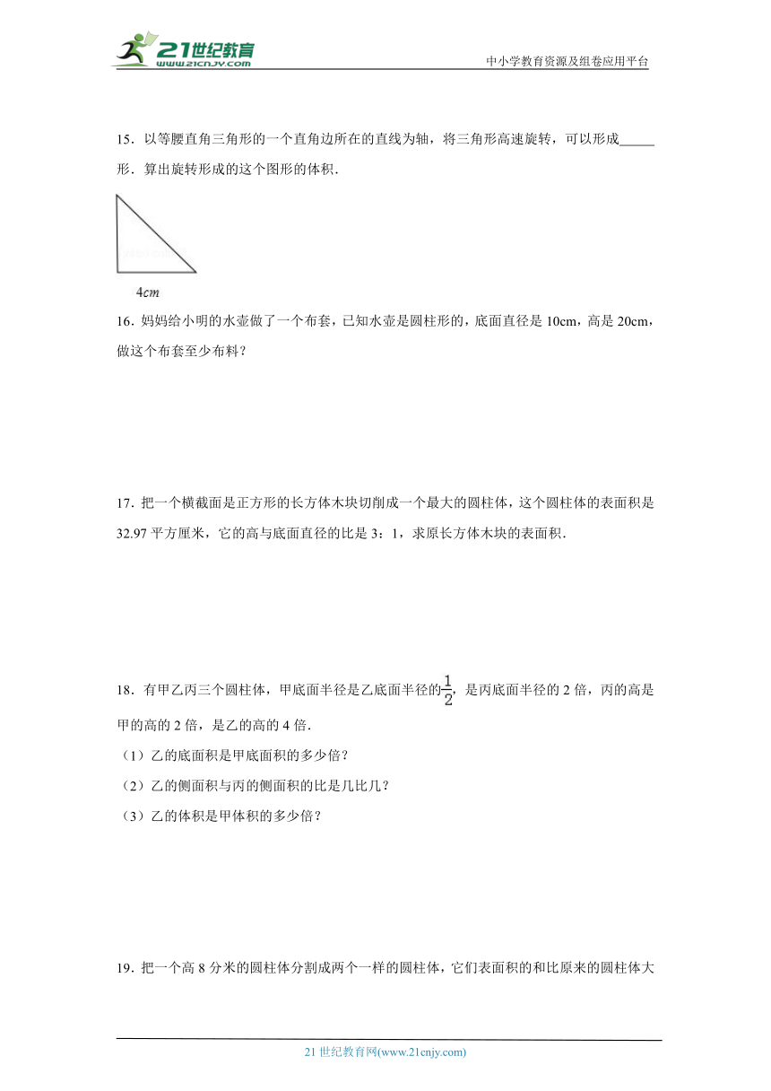 西师大版数学六年级下册期中解答题专项练习（含答案）