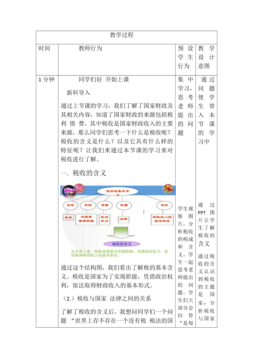 高中人教版政治必修一经济生活8.2 征税与纳税 教学设计