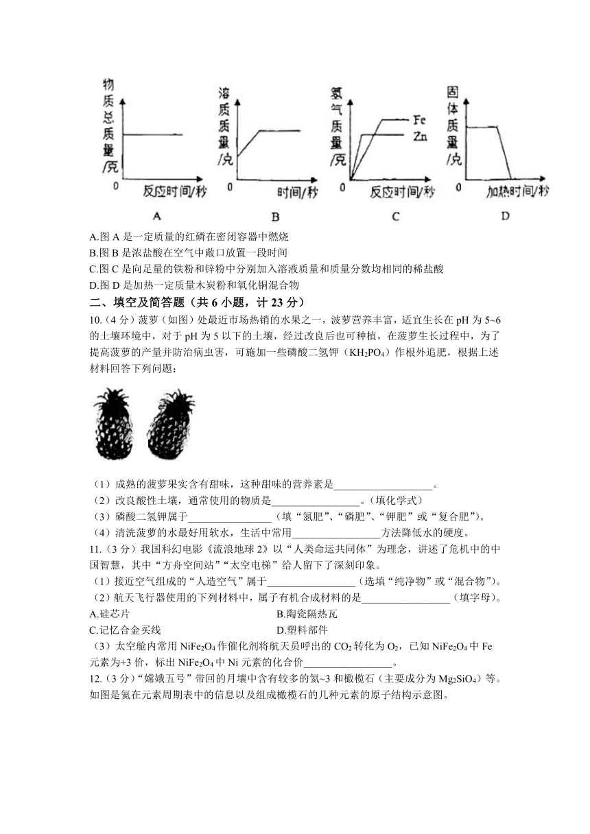 2023年陕西省西安市雁塔区中考模拟化学试题(无答案)