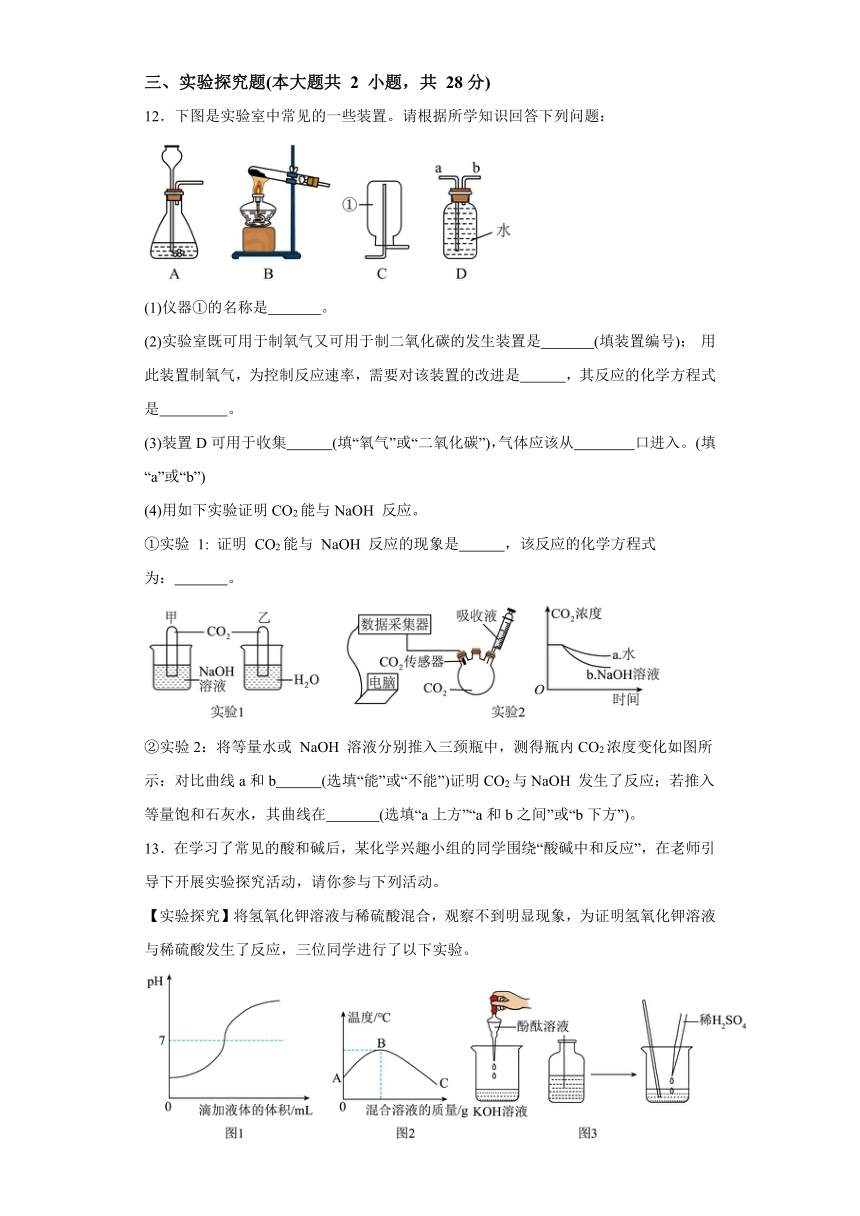 四川省绵阳市盐亭县2023—2024学年下学期九年级中考化学第三次模拟试题（含解析）