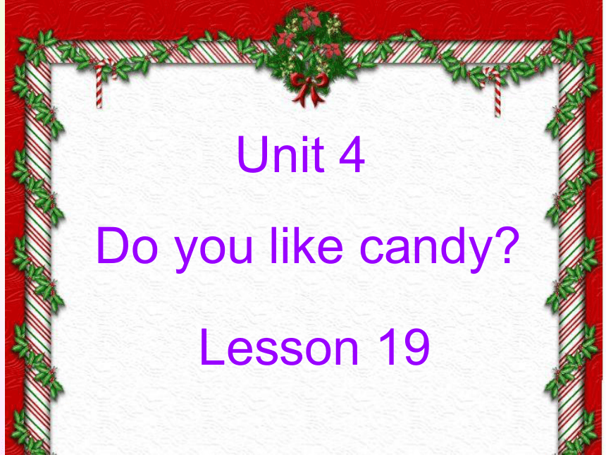 Unit 4 Do you like candy Lesson19课件（共30张PPT）