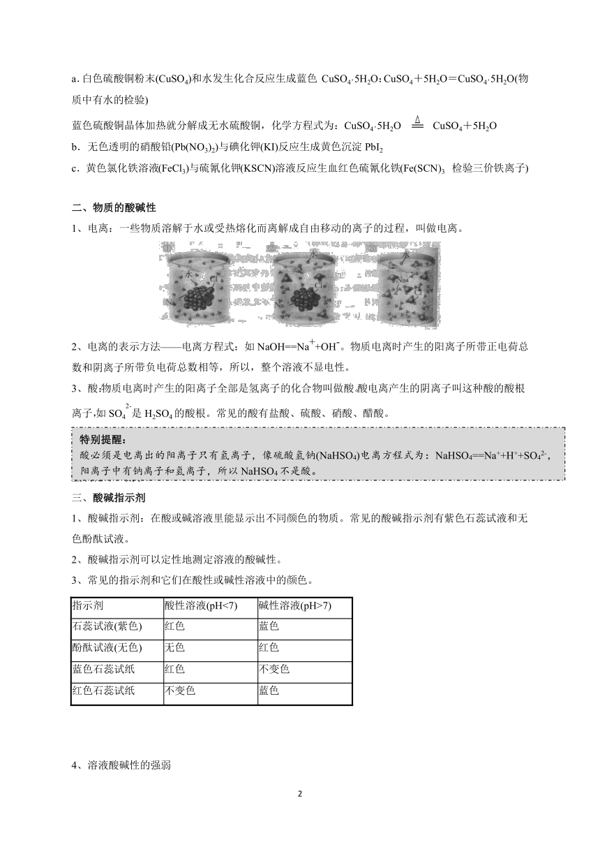 九年级暑假专题性预习讲义第一讲 物质的变化、酸碱性（学案 含答案）