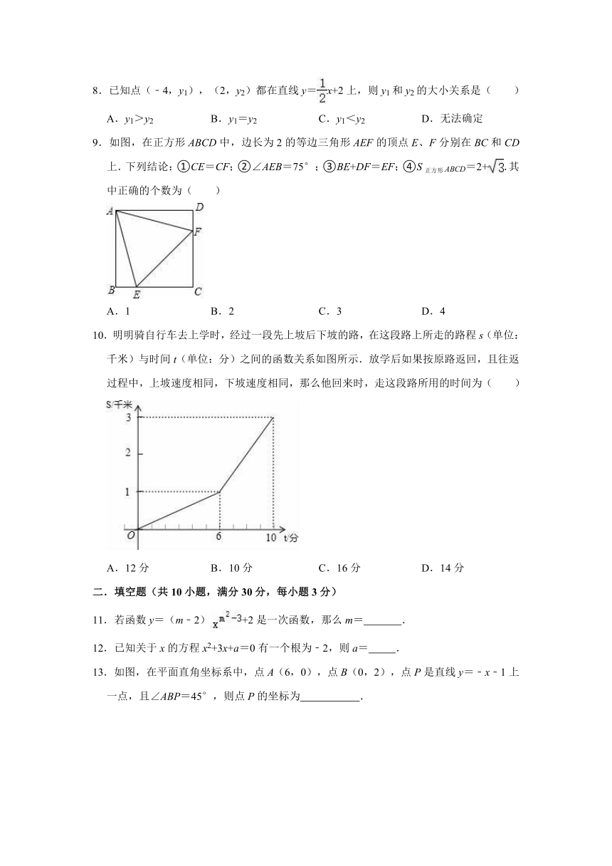 2020-2021学年人教五四新版八年级下册数学期末练习试题（Word版有答案）