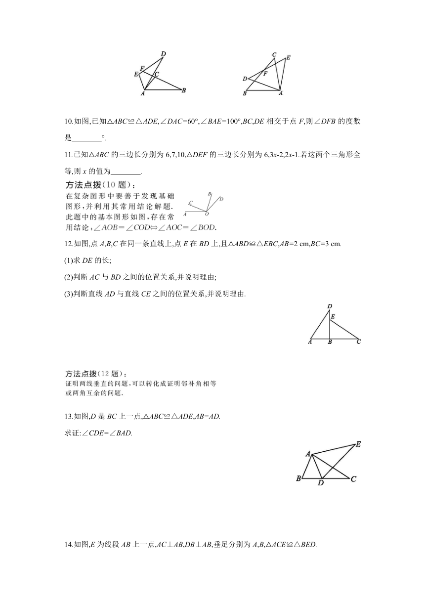 人教版数学八年级上册同步提优训练：12.1　全等三角形(word版含答案)