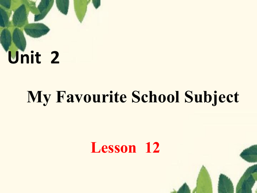 Unit 2 My Favourite School Subject-Lesson 12 课件(共31张PPT)