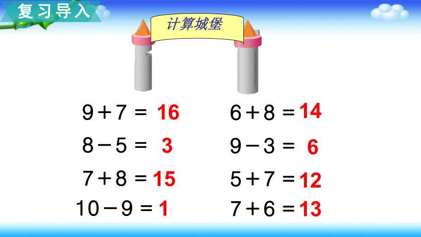 【名师课件】苏教版一年级下册数学 1、20以内的退位减法 第1课时  十几减9（15页ppt）