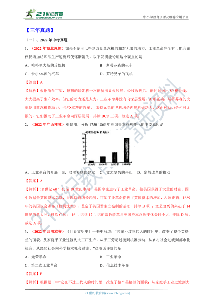 第20课  第一次工业革命----【新课标背记要点与三年真题】