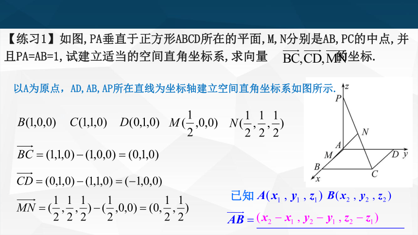 1.3 空间向量及其运算的坐标表示 课件（共14张PPT）