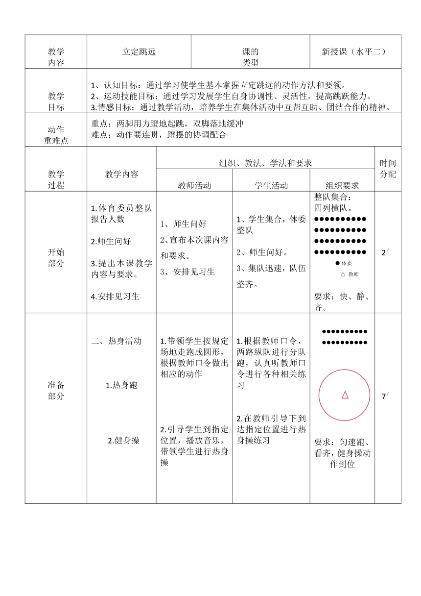 跳跃（教案）-2023-2024学年人教版体育三年级下册（表格式）