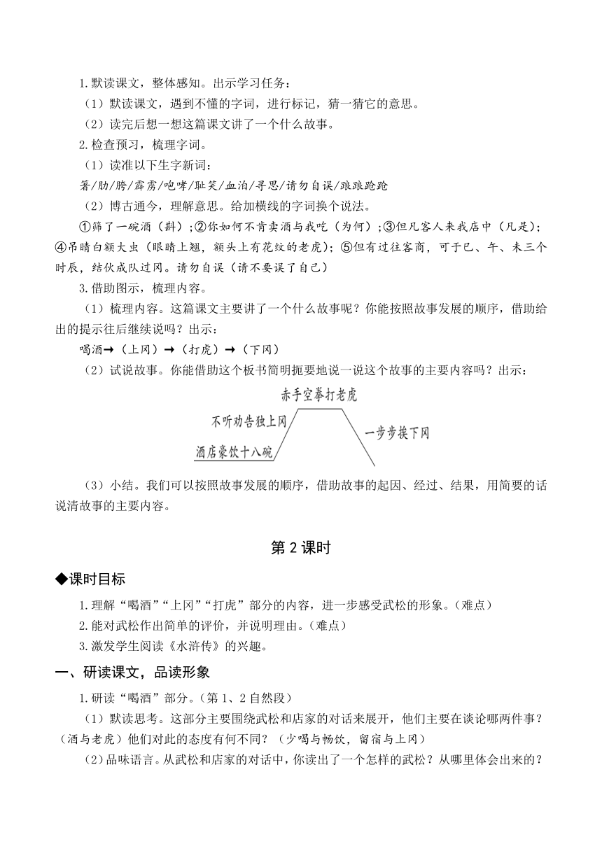 6 景阳冈  教案+教学反思（2课时）