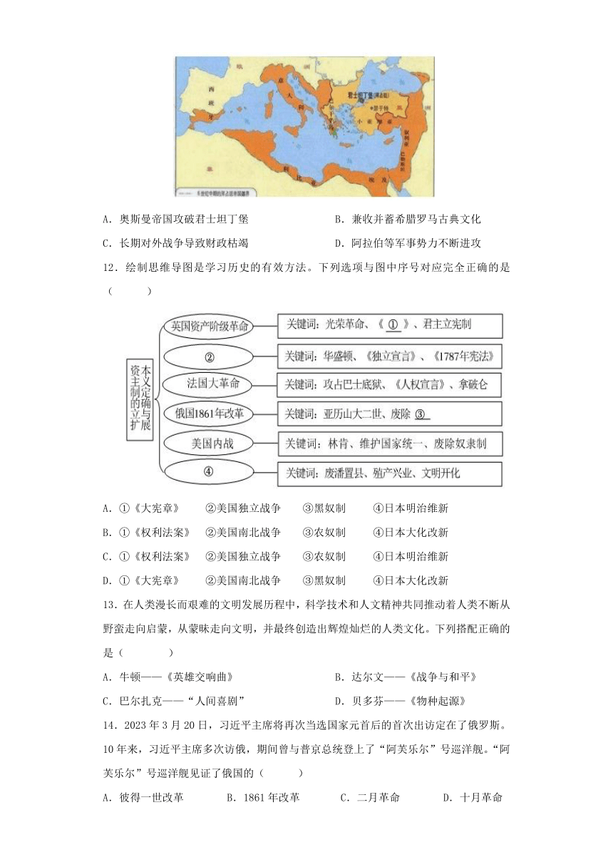 2023年中考历史冲刺最后压轴卷03（安徽卷）含解析