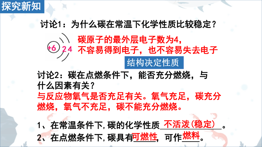 人教版化学九年级上册课件  第六单元课题1《金刚石、石墨和C60》 第2课时碳的化学性质 (共18张PPT)