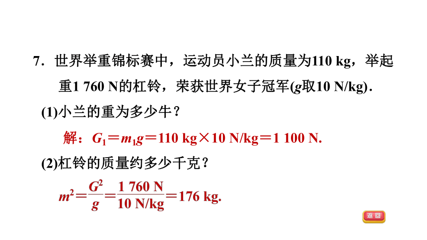 8.2重力　力的示意图 习题课件—2021春苏科版八年级物理下册