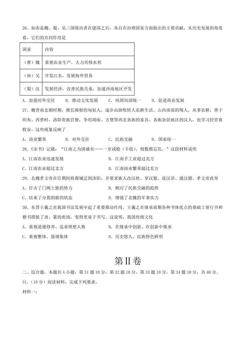 2022-2023学年第一学期七年级历史期末考前必刷卷（11）含解析