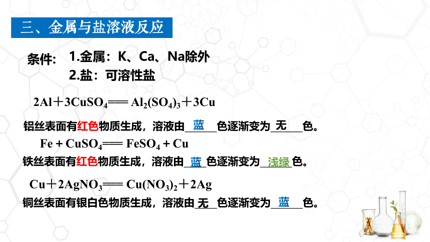 2023年中考化学科粤版九年级下册6.2金属的化学性质复习课件(共21张PPT)
