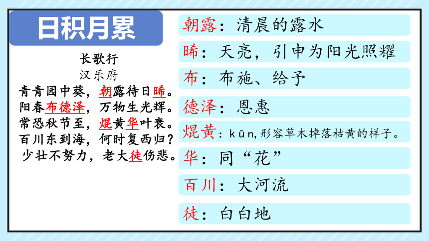 六年级语文下册语文园地一 日积月累《长歌行》课件(共23张PPT)