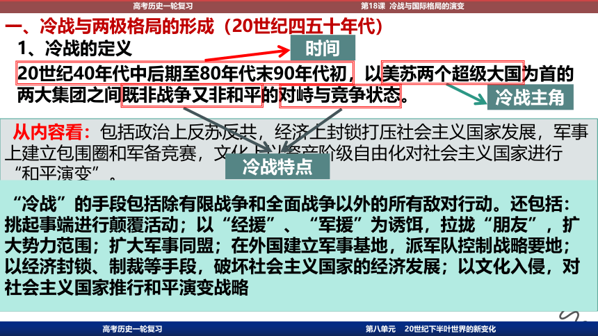 2023届高考一轮复习纲要下第18课 冷战与国际格局的演变课件(共50张PPT)