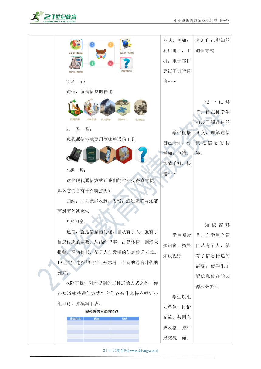 【核心素养目标】4.13 万里一线牵 教学设计（表格式）人教版三年级道德与法治 下册