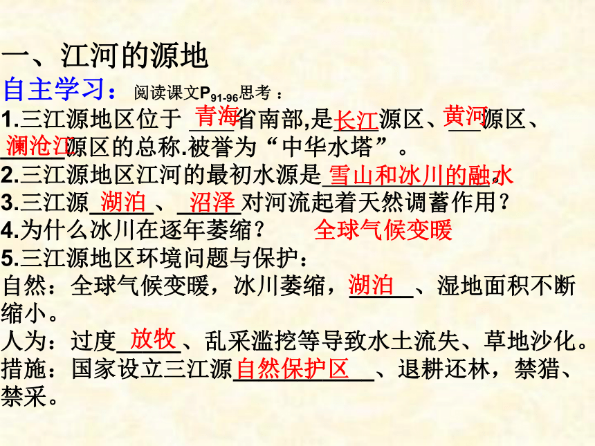 2020-2021学年人教版初中地理八年级下册第九章 第2节 高原湿地——三江源地区 课件（23张PPT）