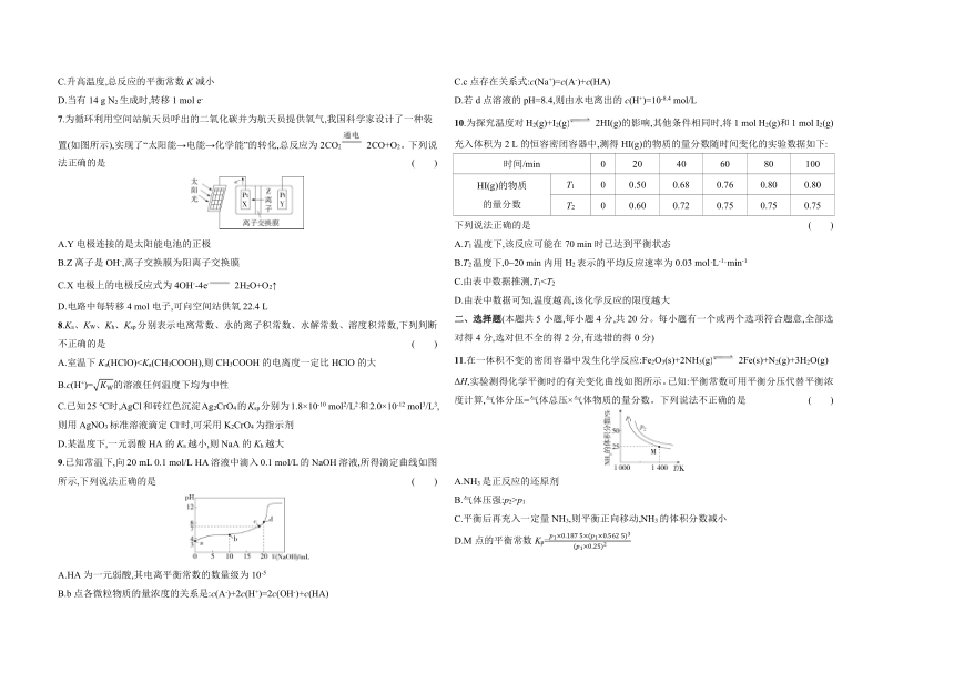 综合测评测评卷（含解析）化学鲁教版（2019）选择性必修一