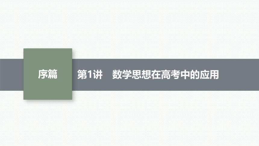 2023届高考二轮总复习课件（适用于老高考旧教材） 数学（文）第1讲 数学思想在高考中的应用(共41张PPT)