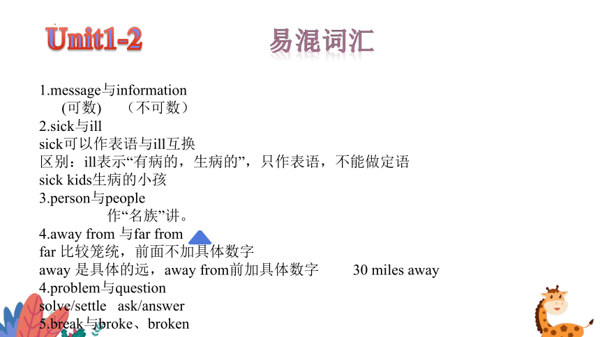 2021-2022学年牛津译林版英语七年级下册Units1-4 期中知识梳理课件(共21张PPT)