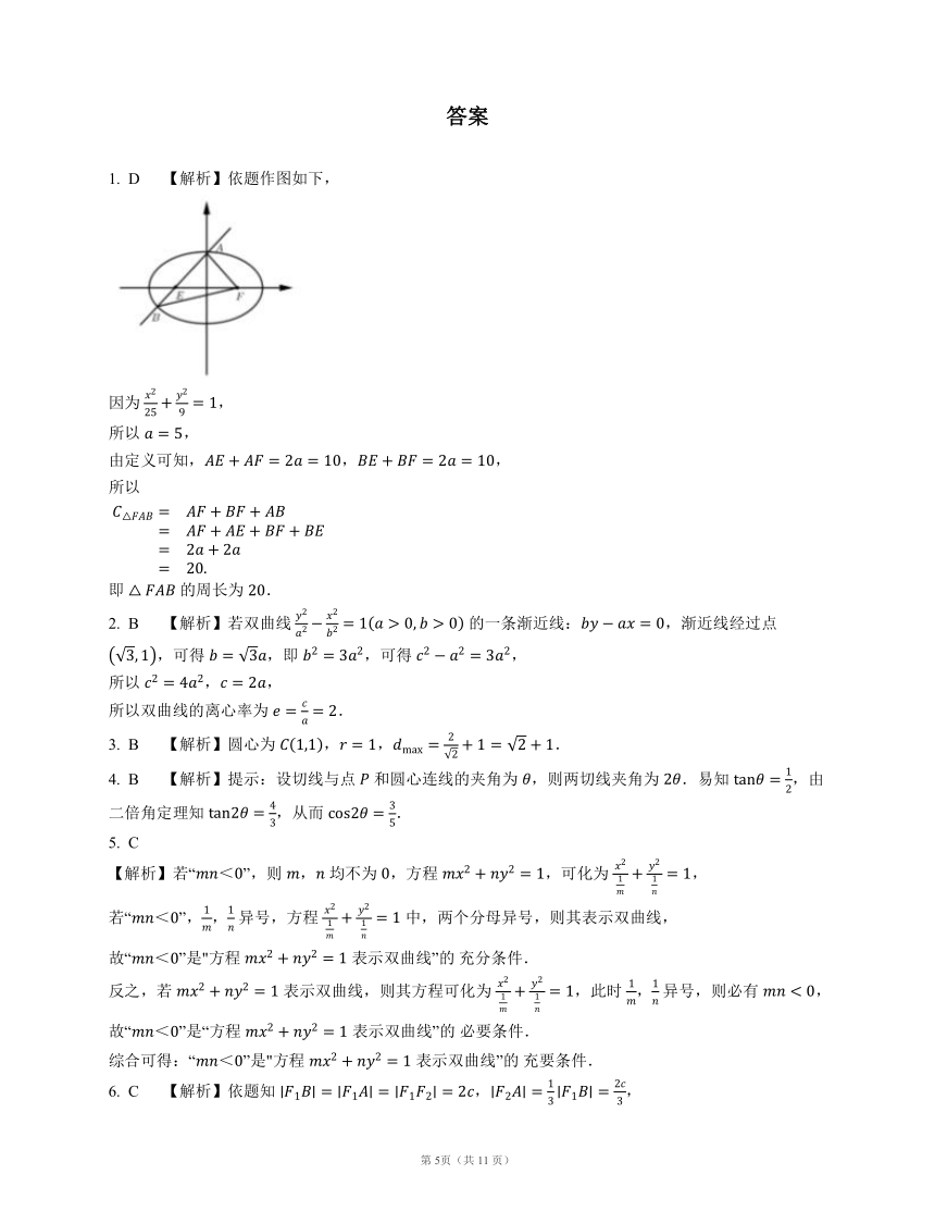 2023届高考数学三轮冲刺卷：解析几何 （含解析）