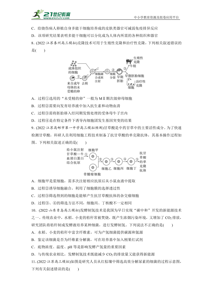 高考生物二轮专题强化训练12　生物技术与工程(A)（含解析）