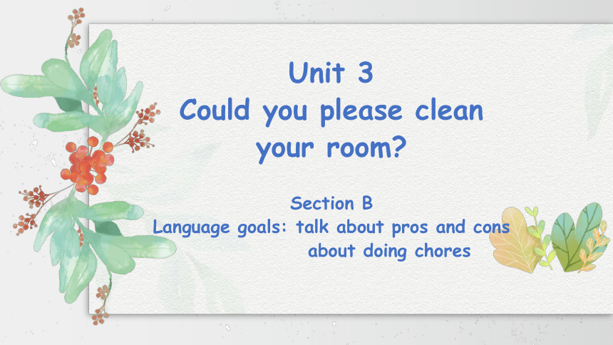 Unit 3 Could you please clean your room? Section B 2a-2e课件+内嵌音视频