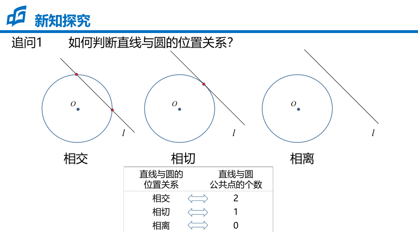 北师大版（2019）高中数学选择性必修1第1章2.3 直线与圆的位置关系 课件（共19张PPT）