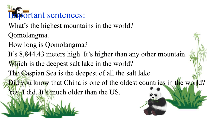 Unit 7 What's the highest mountain in the world?SectionB 3a-Self Check课件(共22张PPT)2022-2023学年人教版八年级英语