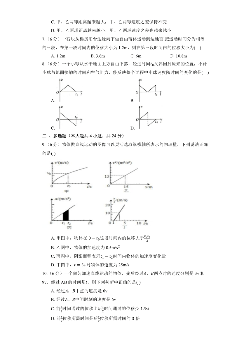 鲁科版必修第一册 第二章 匀变速直线运动 单元测试（素养提升）（含答案）