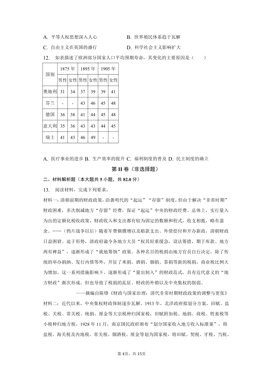 2023年江西省吉安市高考历史一模试卷（含解析）