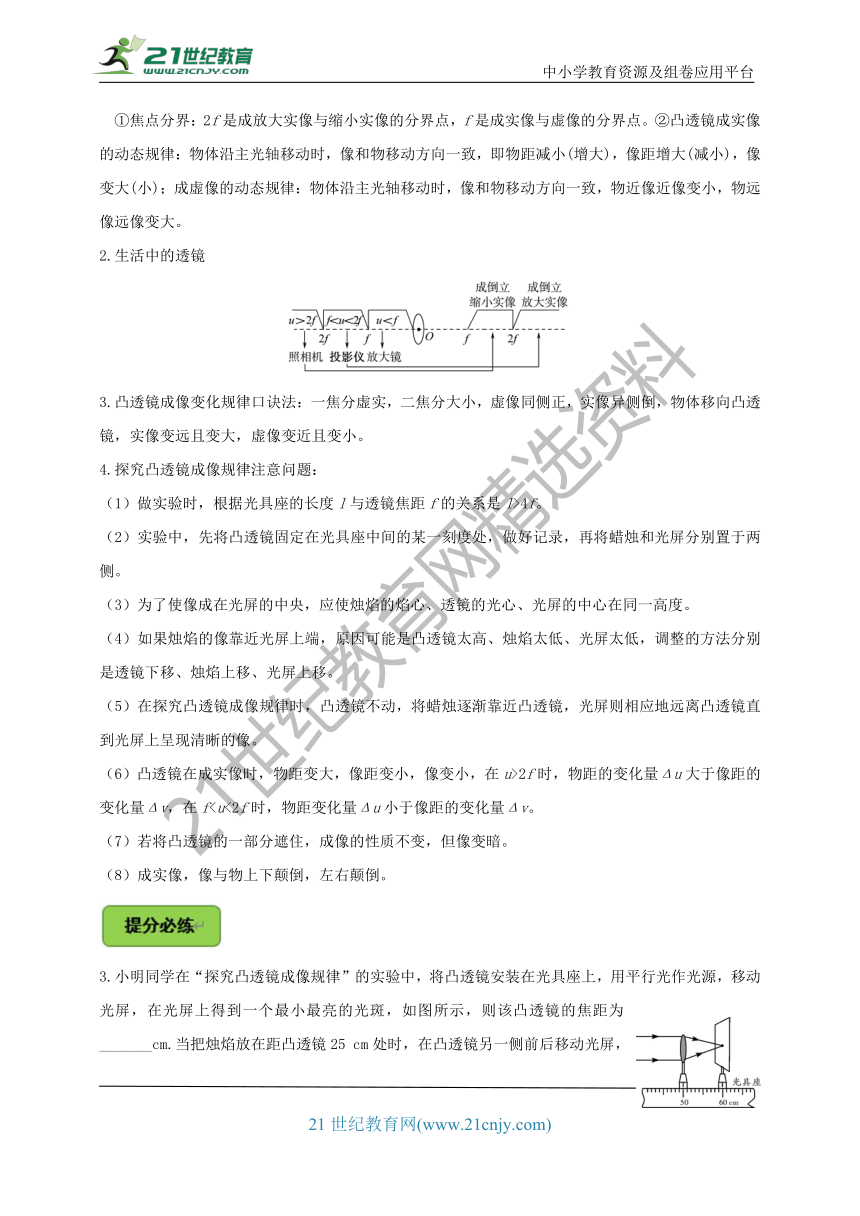 【2022名师导航】中考物理一轮复习学案 第8章  透镜及其应用（考纲解读+知识网络+知识清单+易错分析＋达标检测）