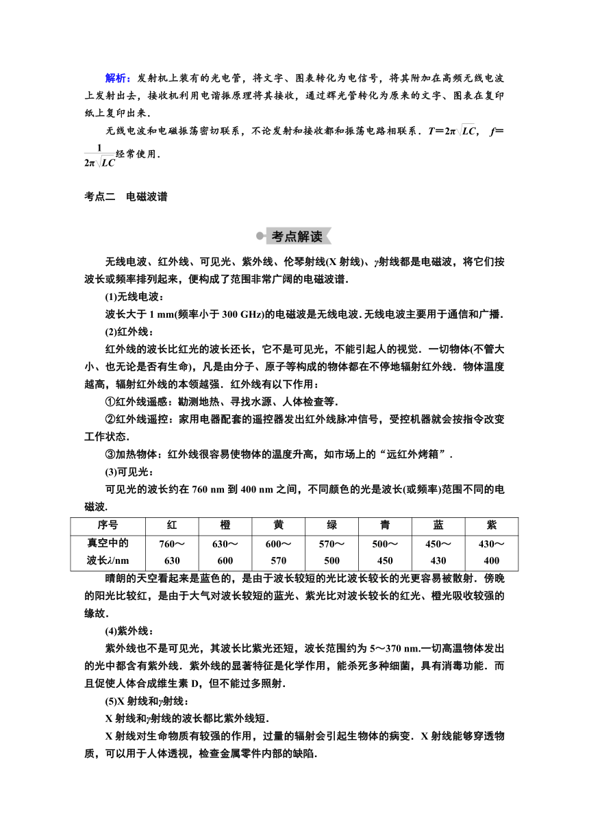 高二物理人教版选修3-4学案    第十四章    4　电磁波与信息化社会+5　电磁波谱    Word版含解析