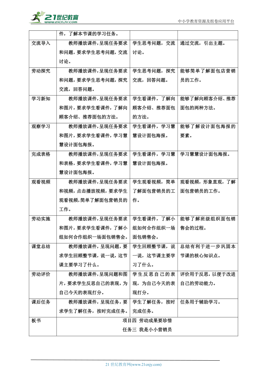 【核心素养目标】浙教版劳动三上项目四 任务三《我是小小营销员》教案