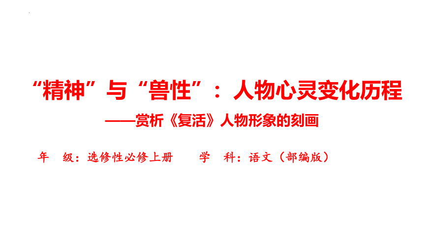 9.《复活（节选）》课件(共17张PPT) 统编版高中语文选择性必修上册