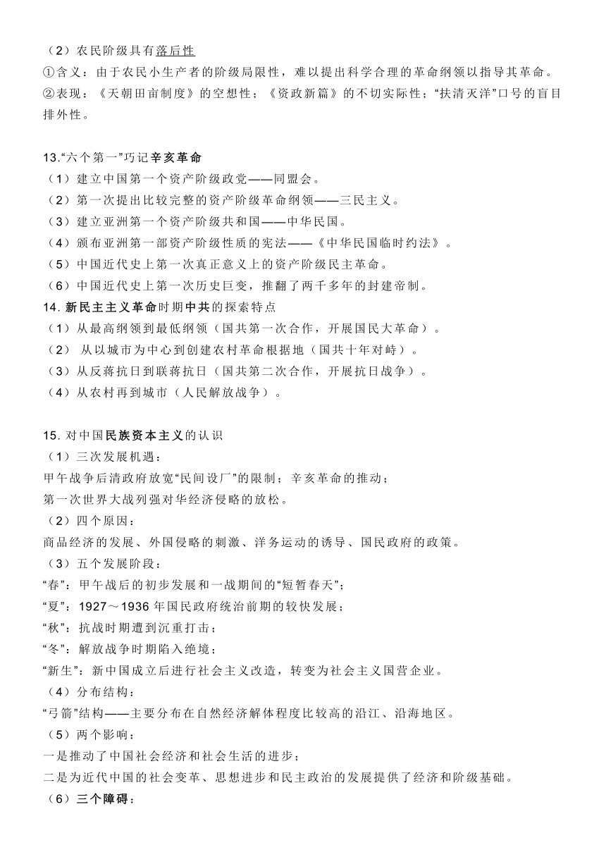 2022年江苏省中考历史考前背诵资料