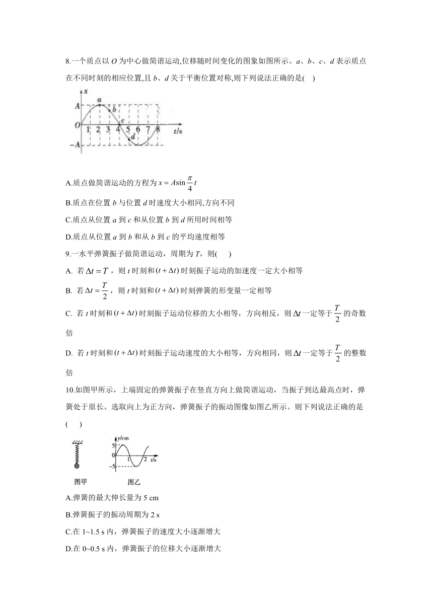 人教版（2019）物理 选择性必修第一册 2.2 简谐运动的描述 课时作业（含解析）