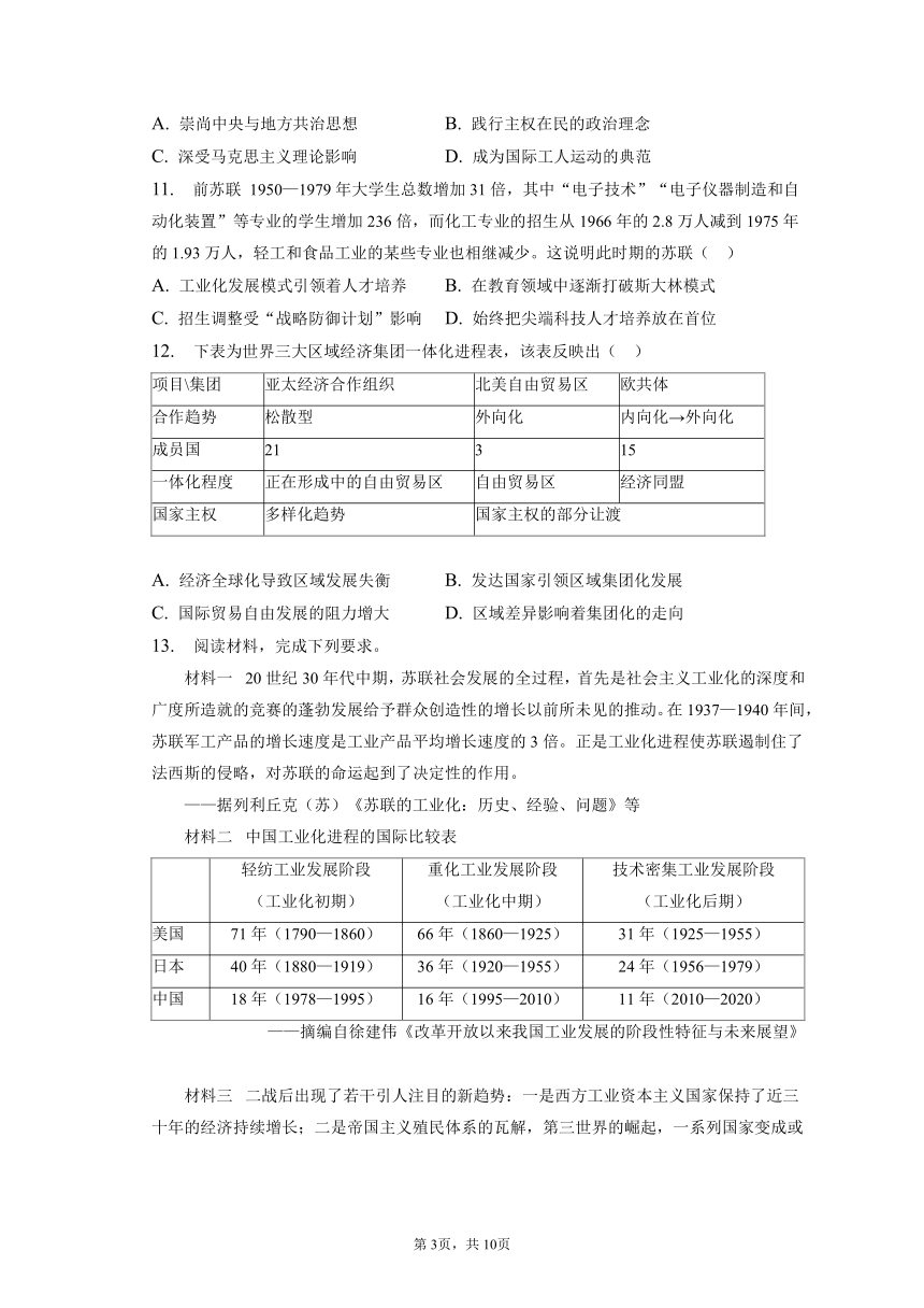 2023年安徽省蚌埠市高考历史二模试卷（含解析）