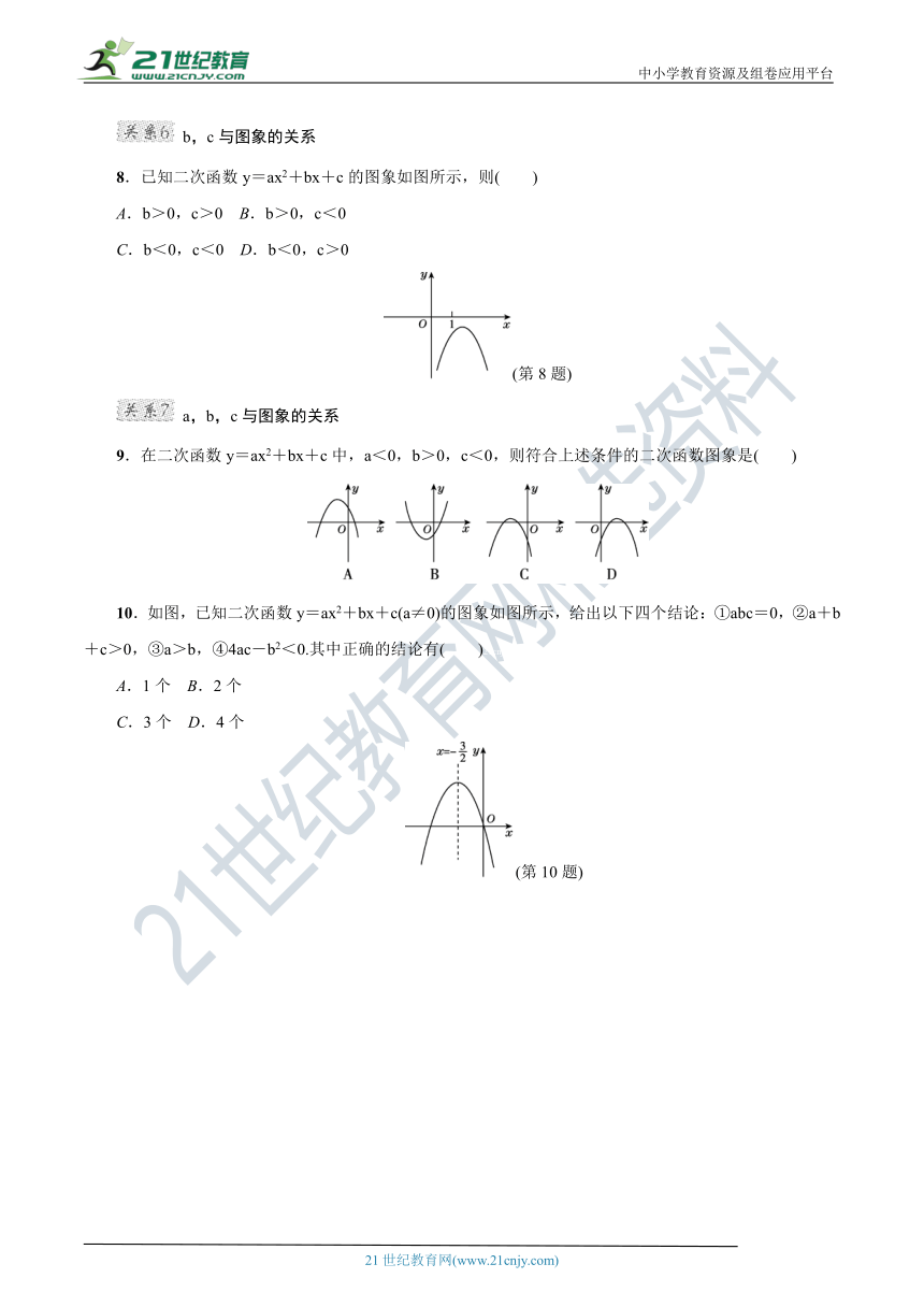 考点专项训练10 二次函数的图象与系数的七种关系（含答案）