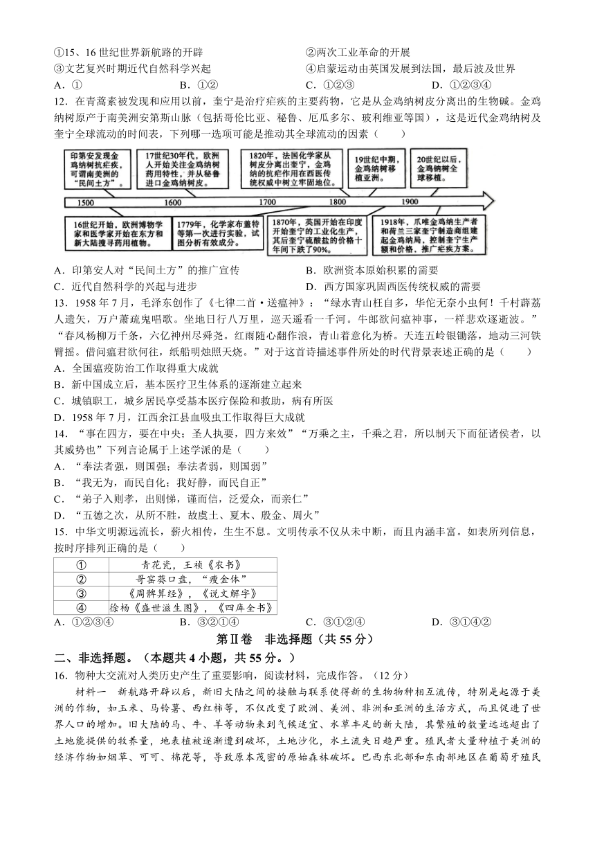 湖北省部分高中联考协作体2023-2024学年高二下学期期中考试历史试卷（含解析）