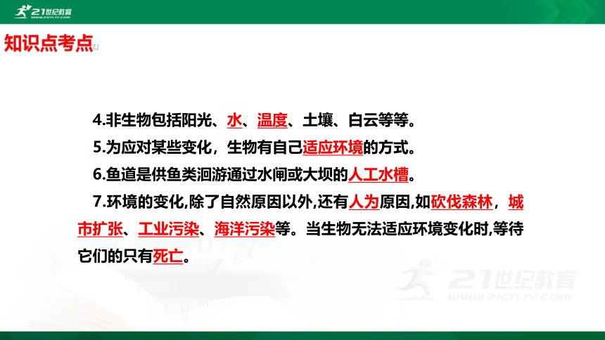 新苏教版四年级科学下册5.17环境变化以后知识点考点【复习课件详细】（14张PPT）