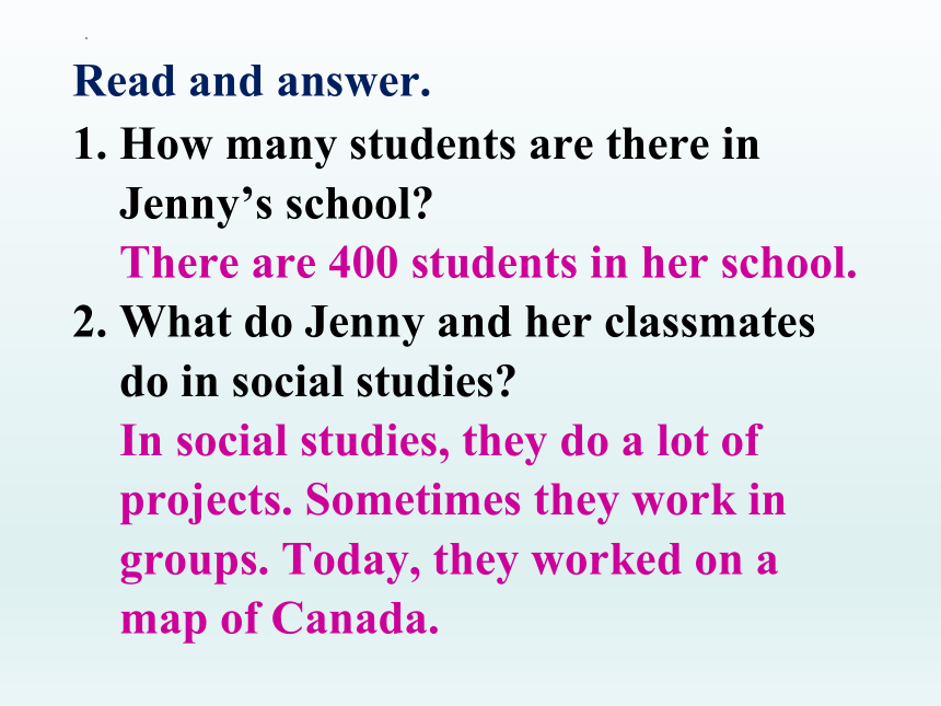 Lesson 14 Jenny's School Life课件(共30张PPT)2022-2023学年冀教版七年级英语下册