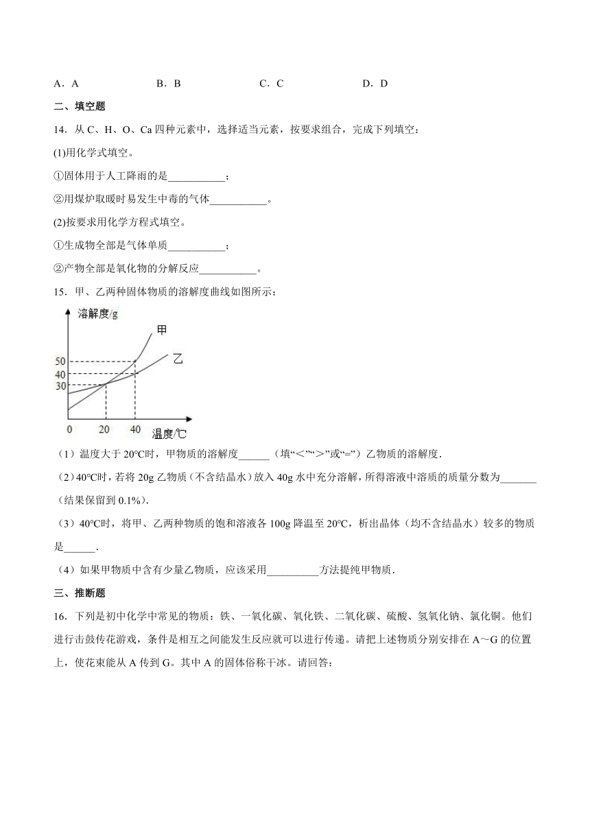 第八单元海水中的化学测试题（含答案） 九年级化学鲁教版下册