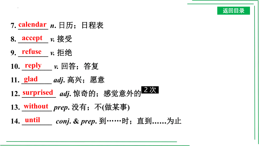 【人教2023中考英语一轮复习】词汇自主测语境练10 八(上)  Units 9~Unit 10课件(共25张PPT)