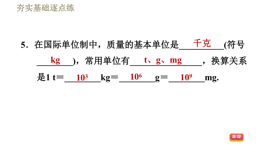 苏科版八年级下册物理习题课件 第6章 6.1物体的质量（38张）