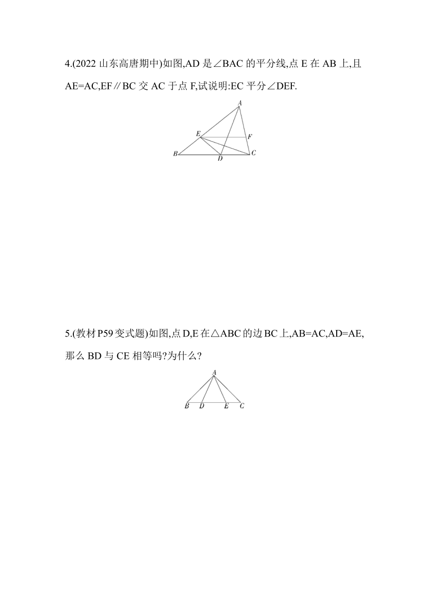青岛版数学八年级上册2.6 等腰三角形 同步练习（含解析）