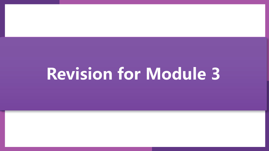 Module3  Unit3 Language in use . Revision(共20张PPT)