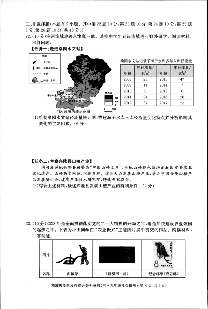 2023年浙江省湖州市长兴县中考二模社会道德法治试题（pdf版，含答案）